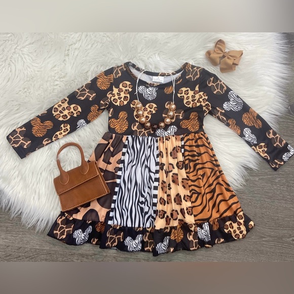 Animal Print Minnie Dress, size 6-12 months - Picture 2 of 3